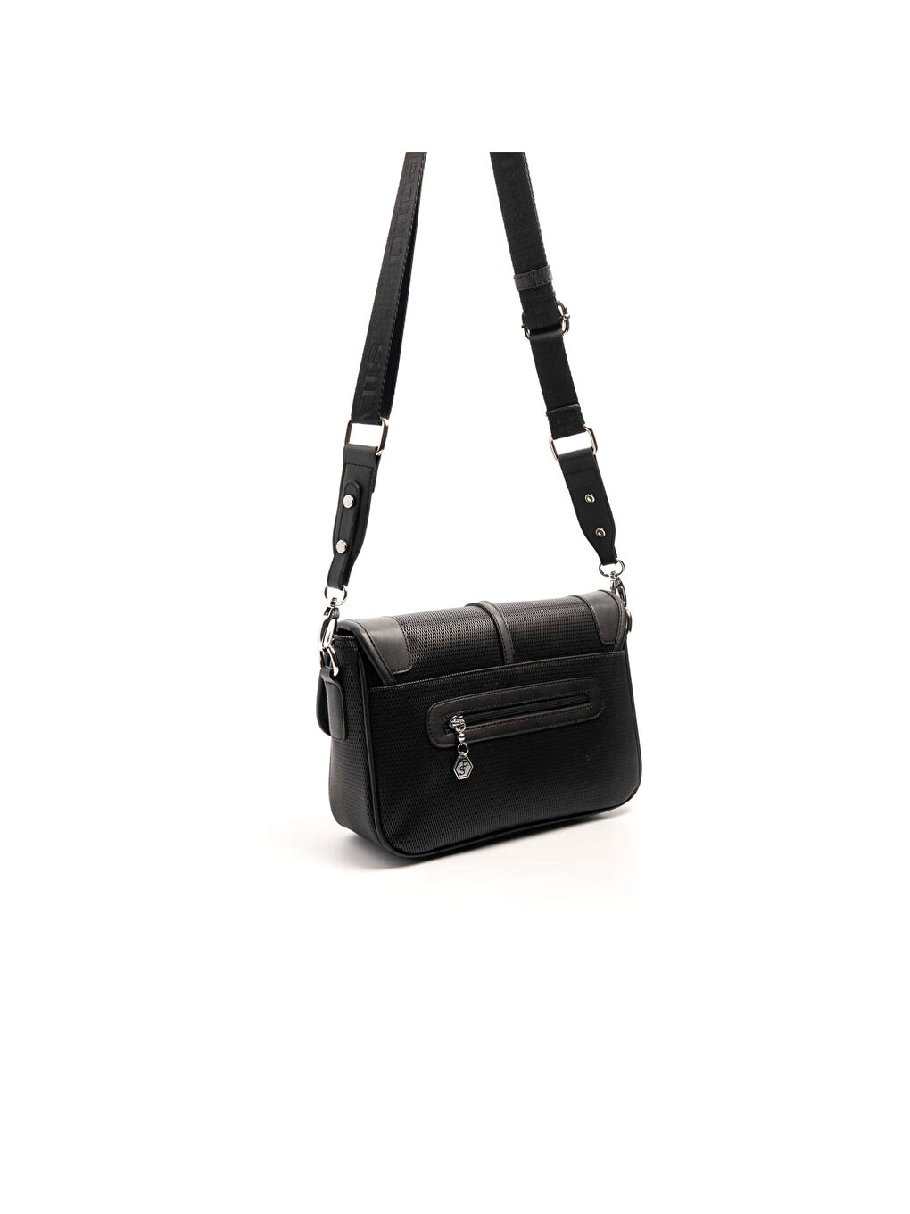 Siyah Kadın Çapraz Çanta 1182-46519 SILVER POLO ÇAPRAZ BAYAN ÇANTASI M86 SİYAH-MAT SİYAH-3