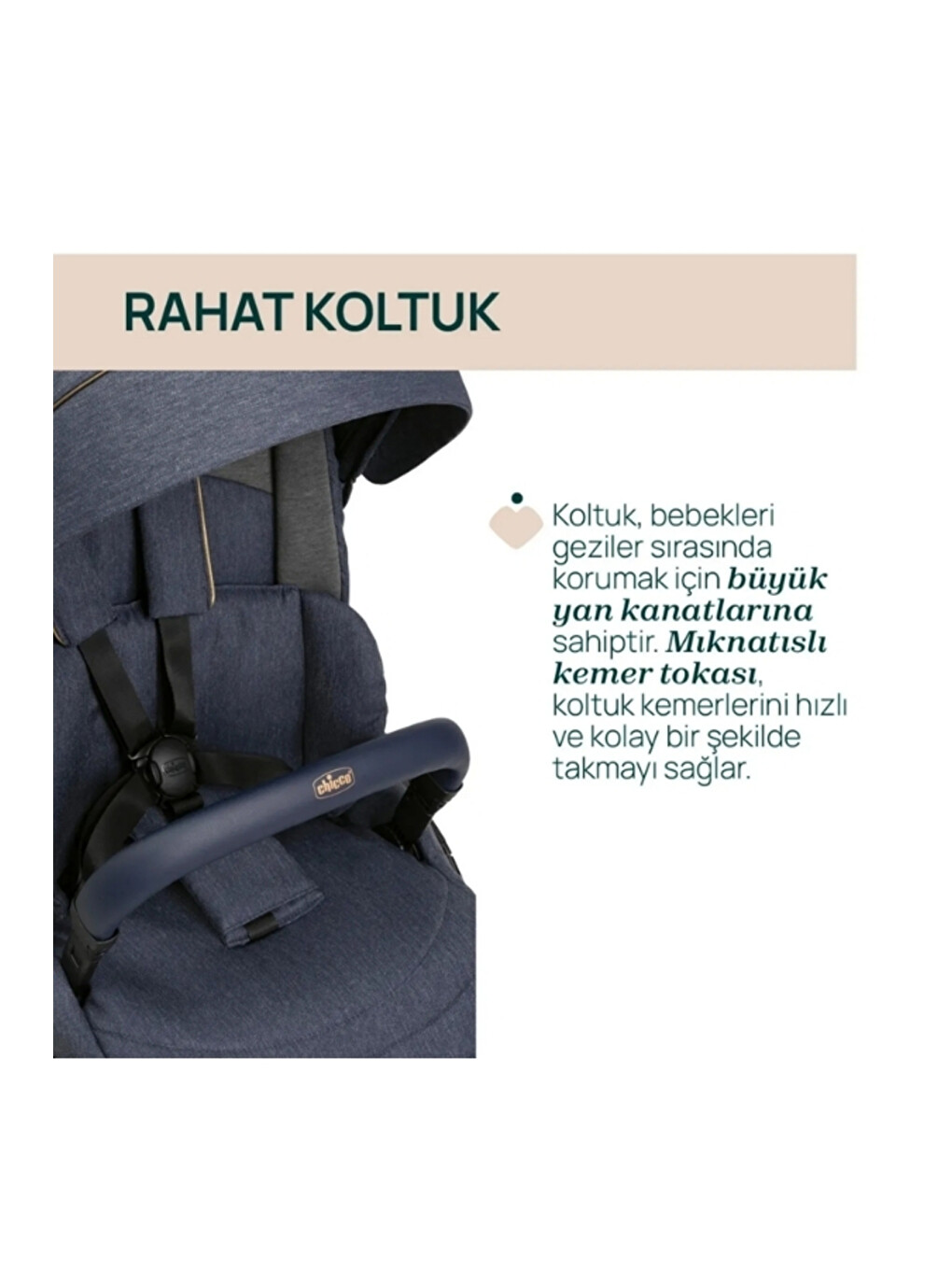 One4ever Lounge Çift Yönlü Kolay Katlanabilen Travel Sistem Bebek Arabası Denim Shine-4