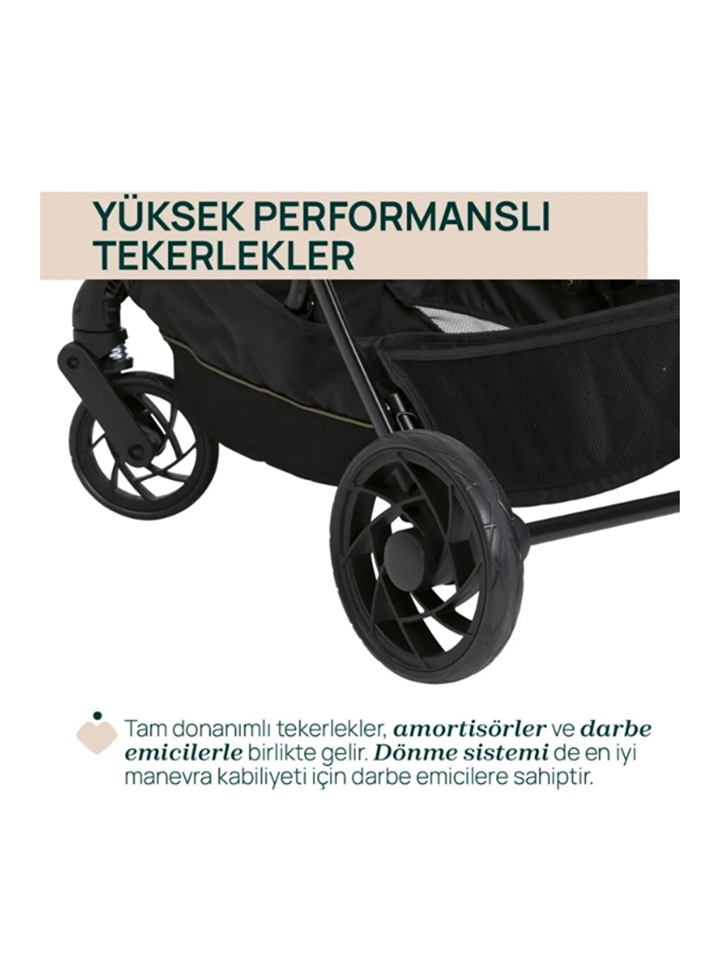 One4ever Lounge Çift Yönlü Kolay Katlanabilen Travel Sistem Bebek Arabası Denim Shine-5