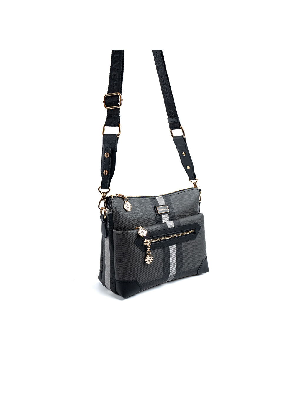 Siyah Kadın Çapraz Çanta 1110-48224 SILVER POLO ÇAPRAZ BAYAN ÇANTASI MK129 SİYAH-MAT SİYAH-1