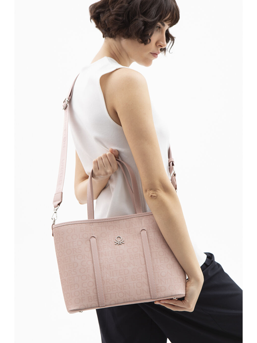 United Colors Of Benetton Pembe Kadin Kol Çantasi Pudra BNT1604 - 1