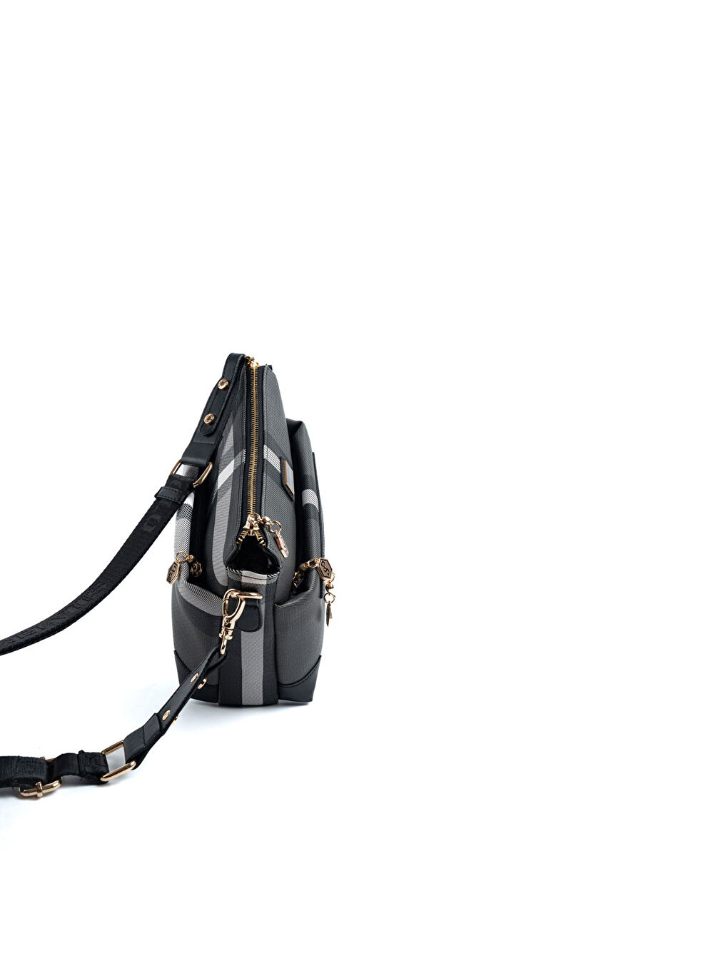 Siyah Kadın Çapraz Çanta 1110-48224 SILVER POLO ÇAPRAZ BAYAN ÇANTASI MK129 SİYAH-MAT SİYAH-2