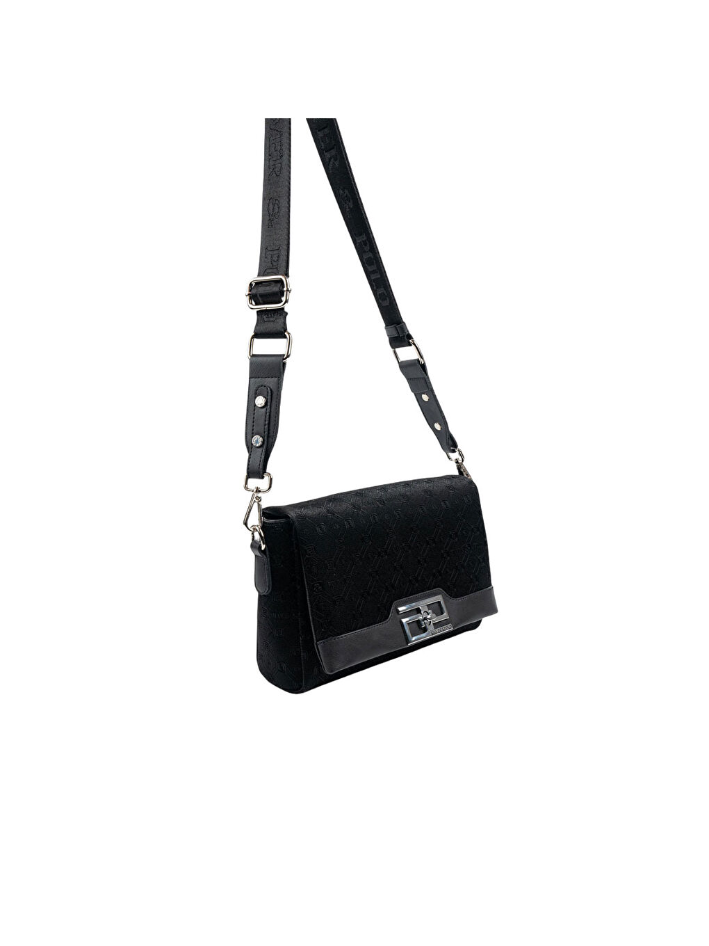 Siyah Kadın Çapraz Çanta 1257-48297 SILVER POLO ÇAPRAZ BAYAN ÇANTASI M158 SİYAH-NOVA SİYAH-1