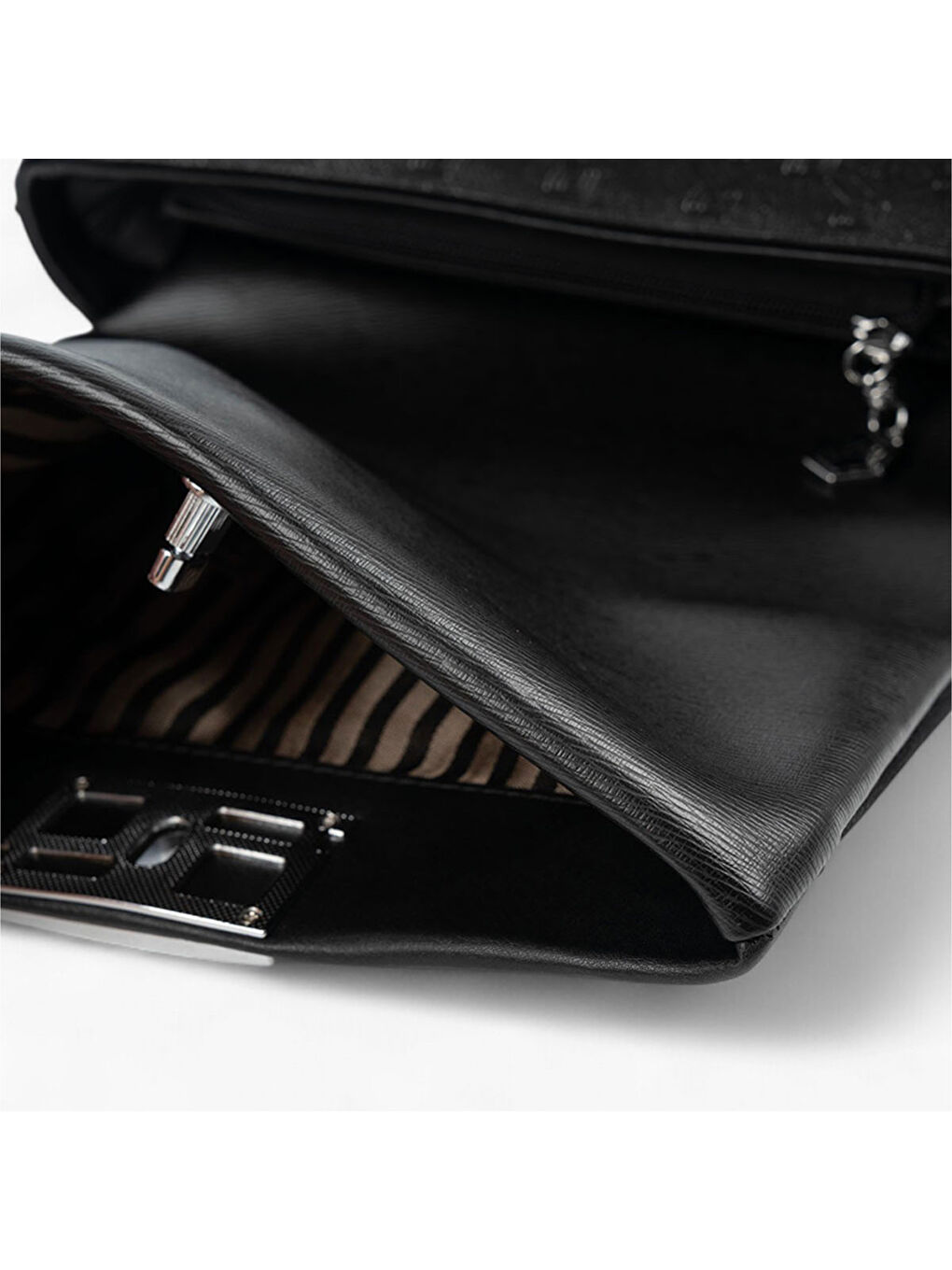 Siyah Kadın Çapraz Çanta 1257-48297 SILVER POLO ÇAPRAZ BAYAN ÇANTASI M158 SİYAH-NOVA SİYAH-5