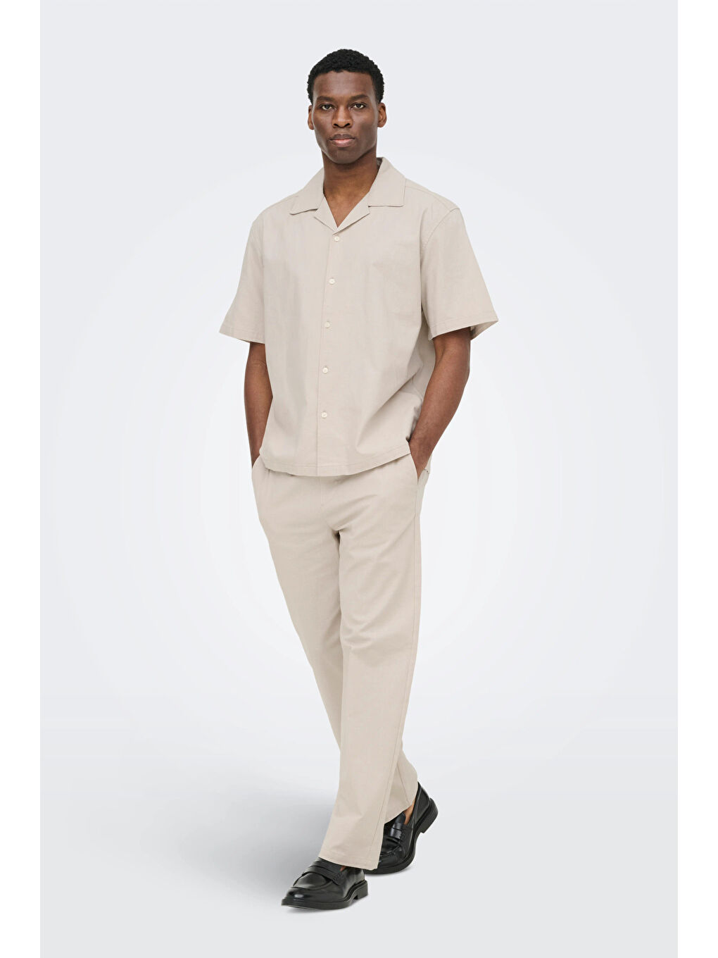 Bej Onsreid  Pamuklu Normal Bel Dar Paça Pantolon 22036359-2