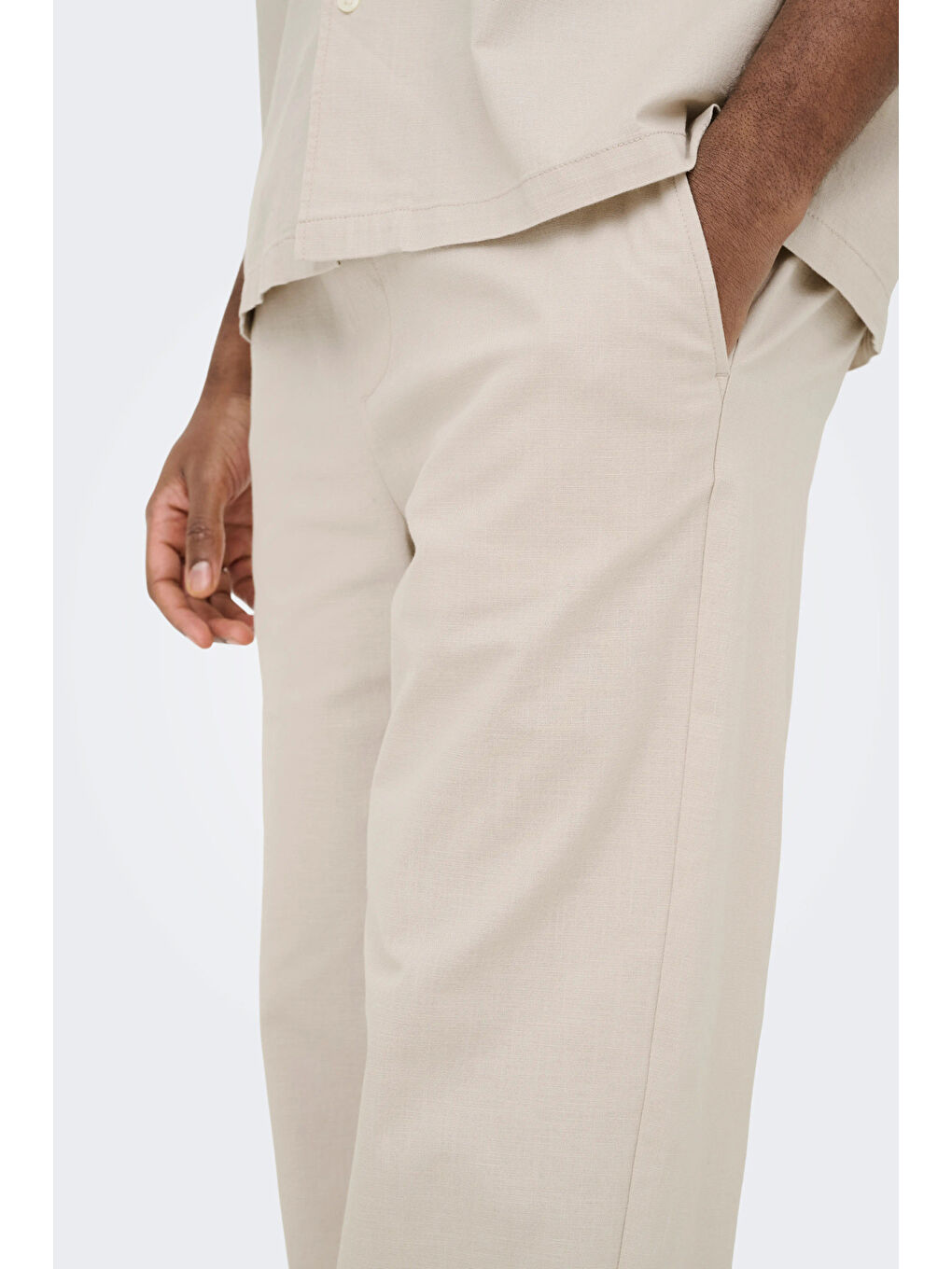 Bej Onsreid  Pamuklu Normal Bel Dar Paça Pantolon 22036359-3