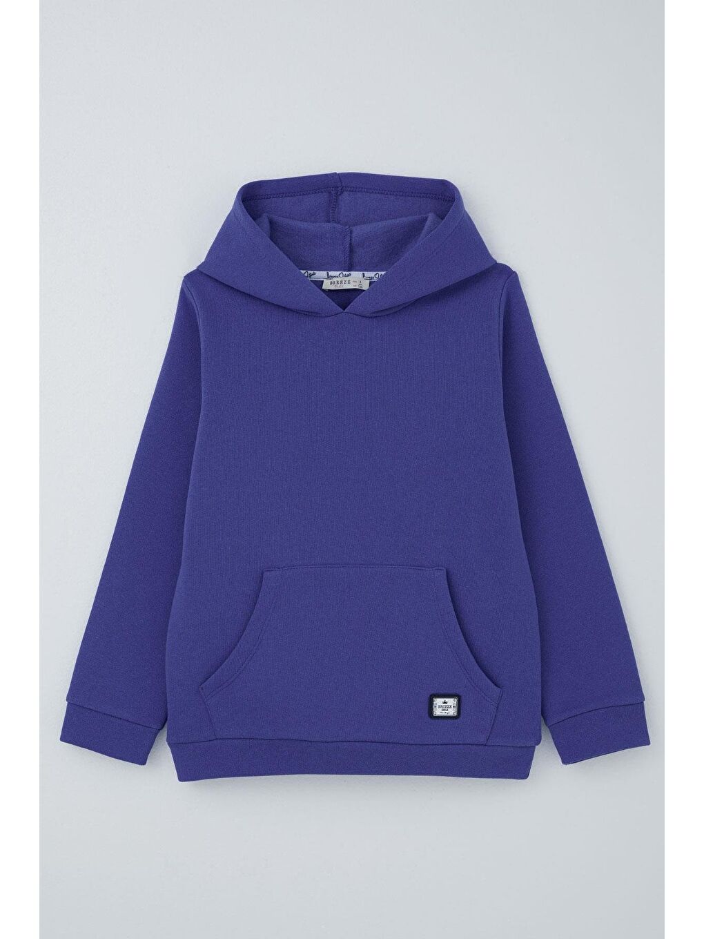 Kız Çocuk Sweatshirt Kanguru Cepli Armalı Saks Mavisi (5-7 Yaş)