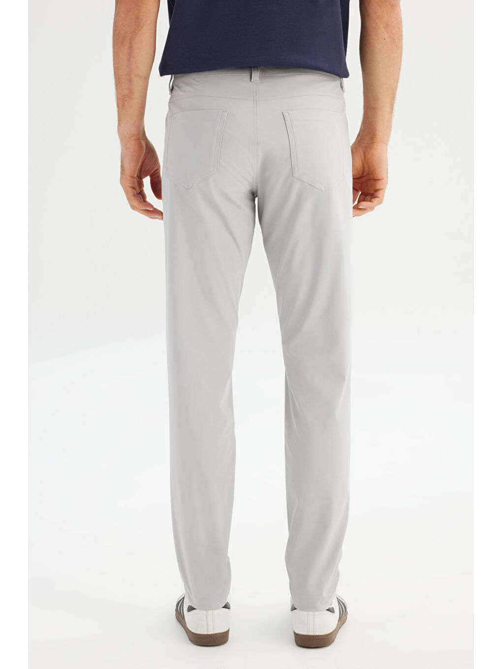 Regular Fit Normal Kesim Dar Paça 5 Cep Gri Casual Pantolon-4