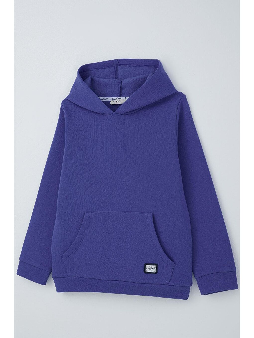 Kız Çocuk Sweatshirt Kanguru Cepli Armalı Saks Mavisi (5-7 Yaş)-2