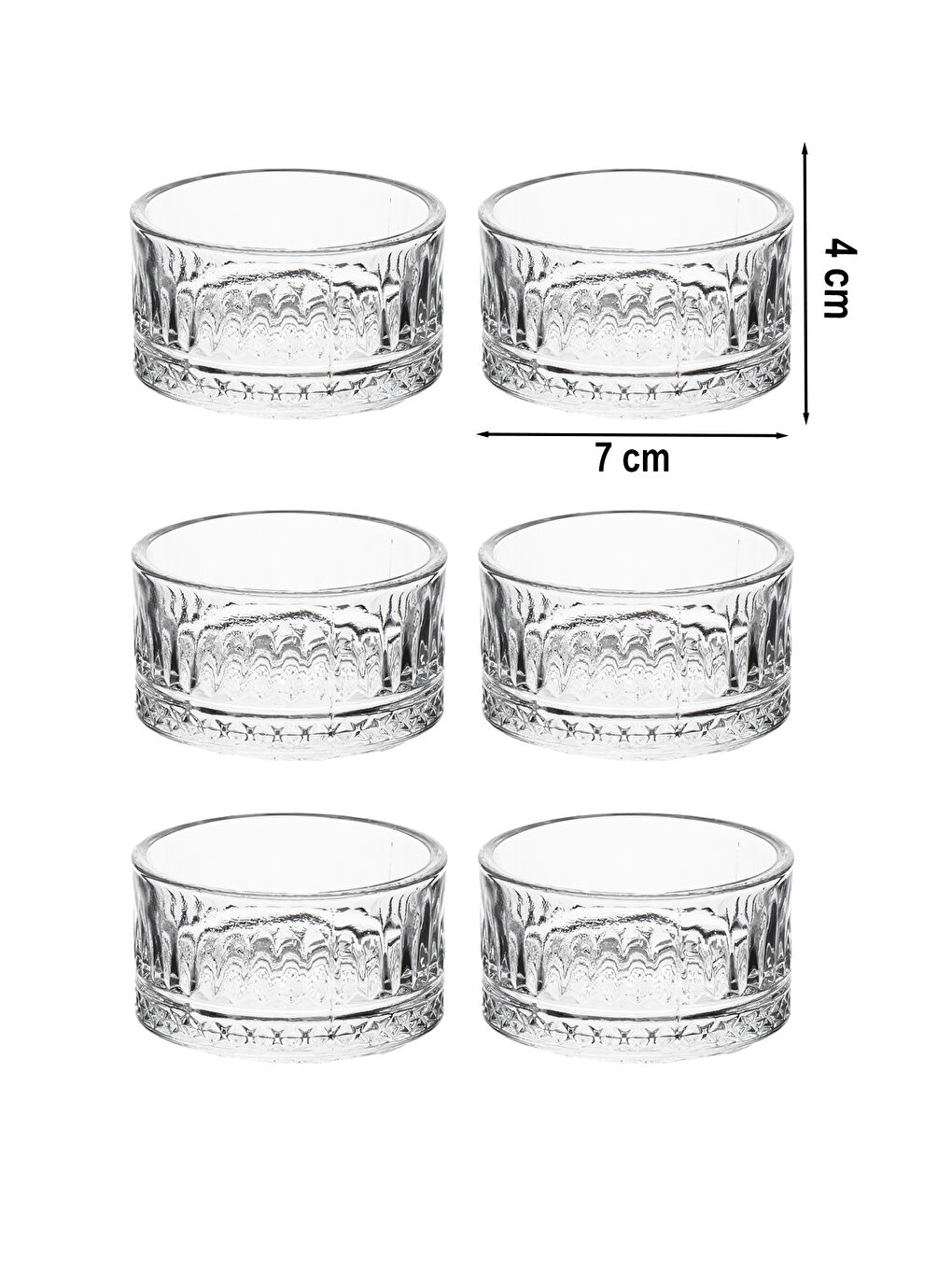 Porsima Renksiz 6'lı Kase Seti - 2