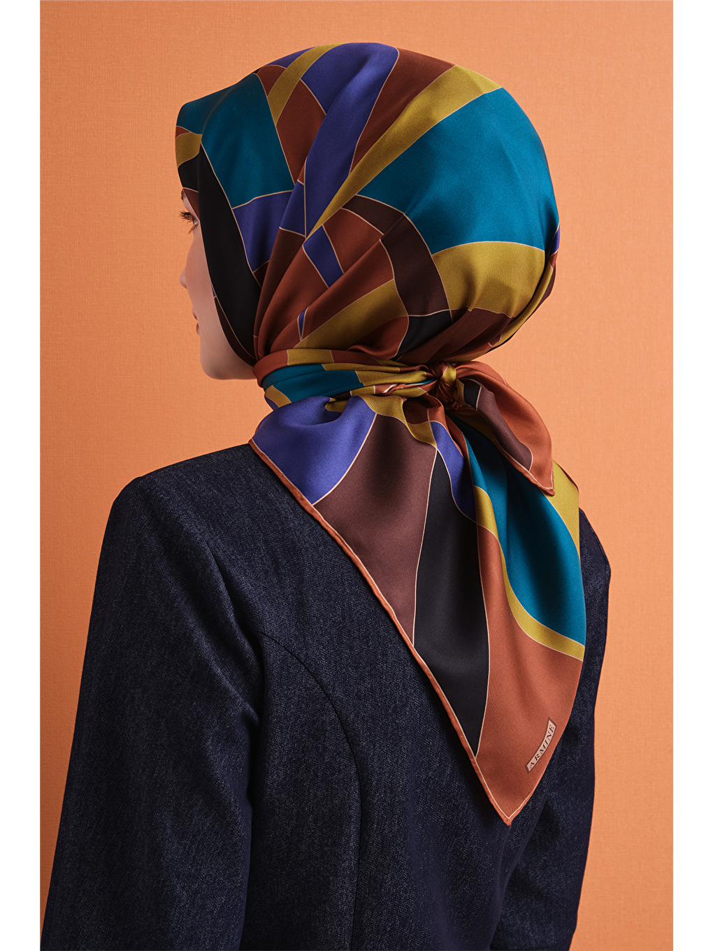 Karışık Saf İpek Twill Eşarp 9633d 52-3