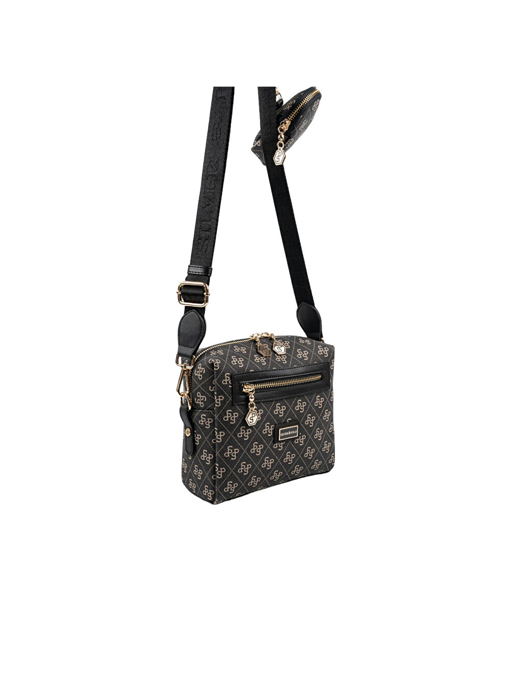 Gri Kadın Çapraz Çanta 1038-48492 SILVER POLO ÇAPRAZ BAYAN ÇANTASI M178 FÜME-MAT SİYAH-1