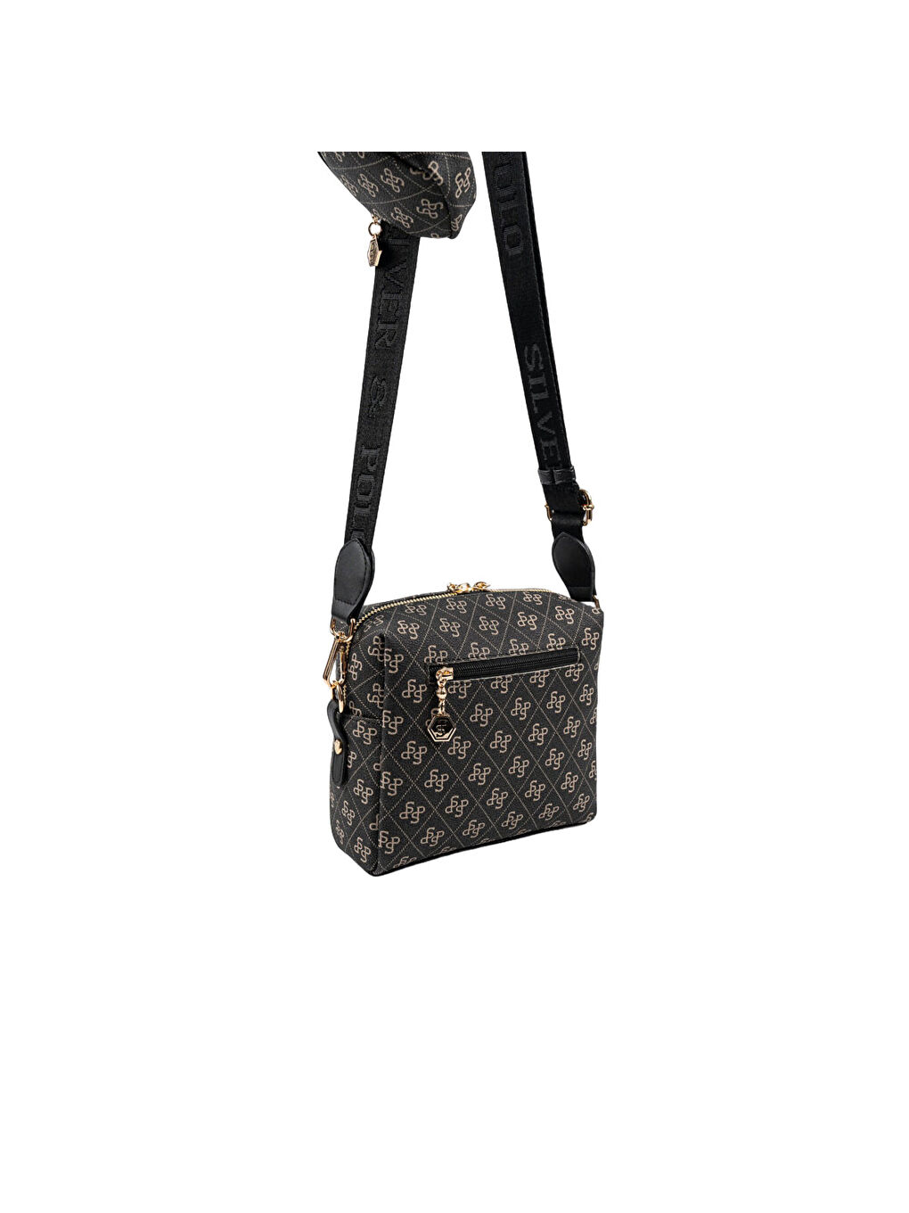 Gri Kadın Çapraz Çanta 1038-48492 SILVER POLO ÇAPRAZ BAYAN ÇANTASI M178 FÜME-MAT SİYAH-3