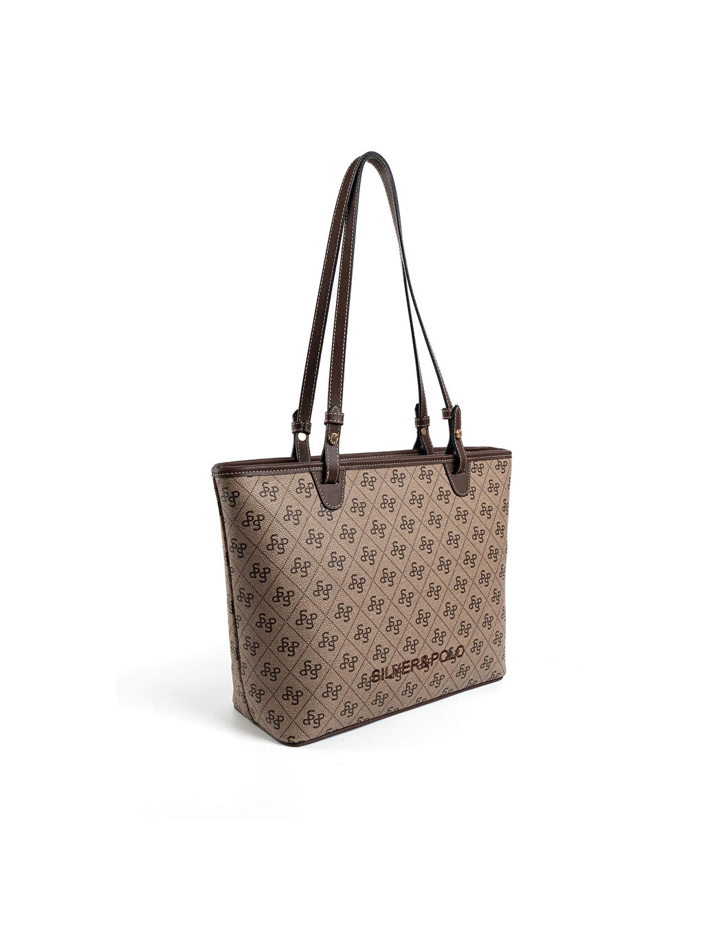 Bej Kadın Omuz Çantası 1204-47828 SILVER POLO BAYAN ÇANTASI M178 KOYU BEJ-MAT KAHVE-1