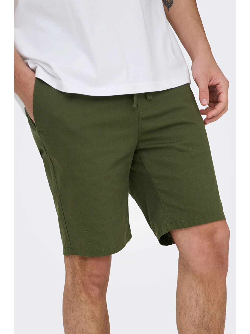 Yeşil Onsreid Normal Kalıp Pamuklu Normal Bel Short 22036361-3