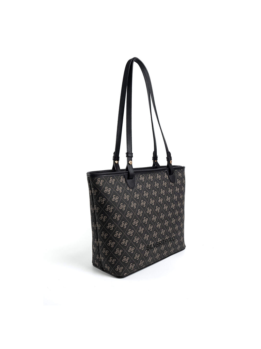 Gri Kadın Omuz Çantası 1204-47832 SILVER POLO BAYAN ÇANTASI M178 FÜME-MAT SİYAH-1