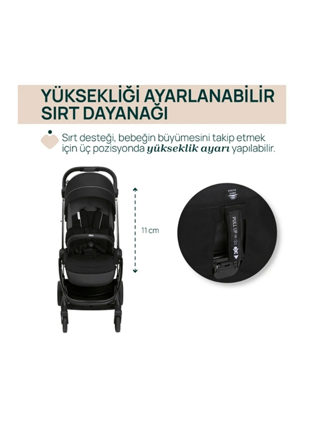 One4ever Lounge Çift Yönlü Kolay Katlanabilen Travel Sistem Bebek Arabası Black Beauty-1