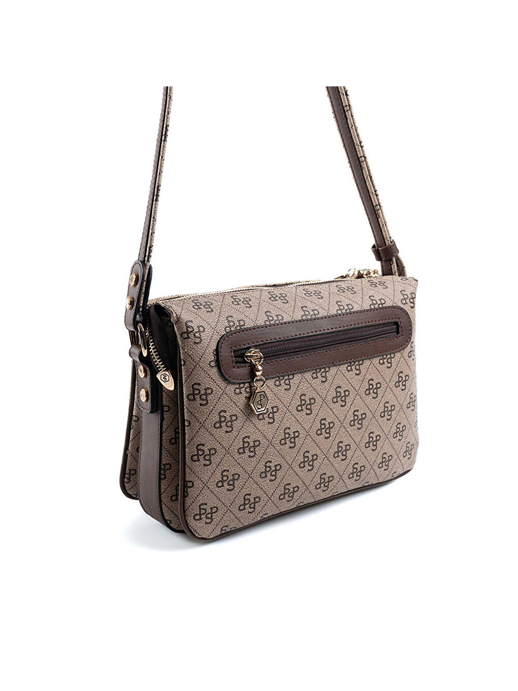 Bej Kadın Çapraz Çanta 784-47854 SILVER POLO M178 KOYU BEJ-MAT KAHVE-3