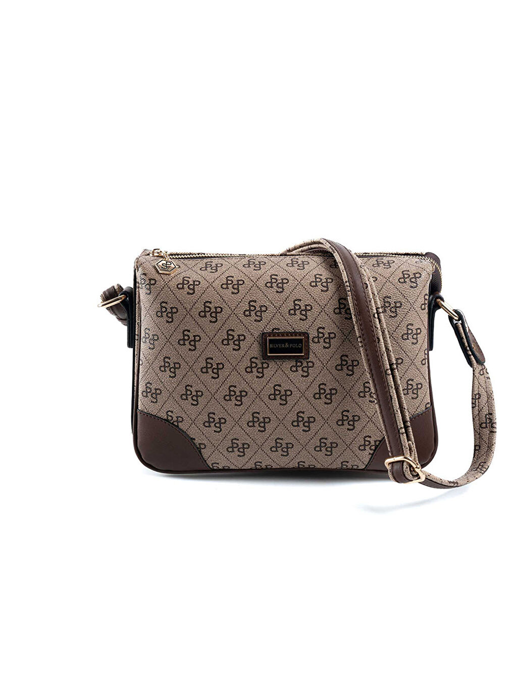 Bej Kadın Çapraz Çanta 784-47854 SILVER POLO M178 KOYU BEJ-MAT KAHVE-4