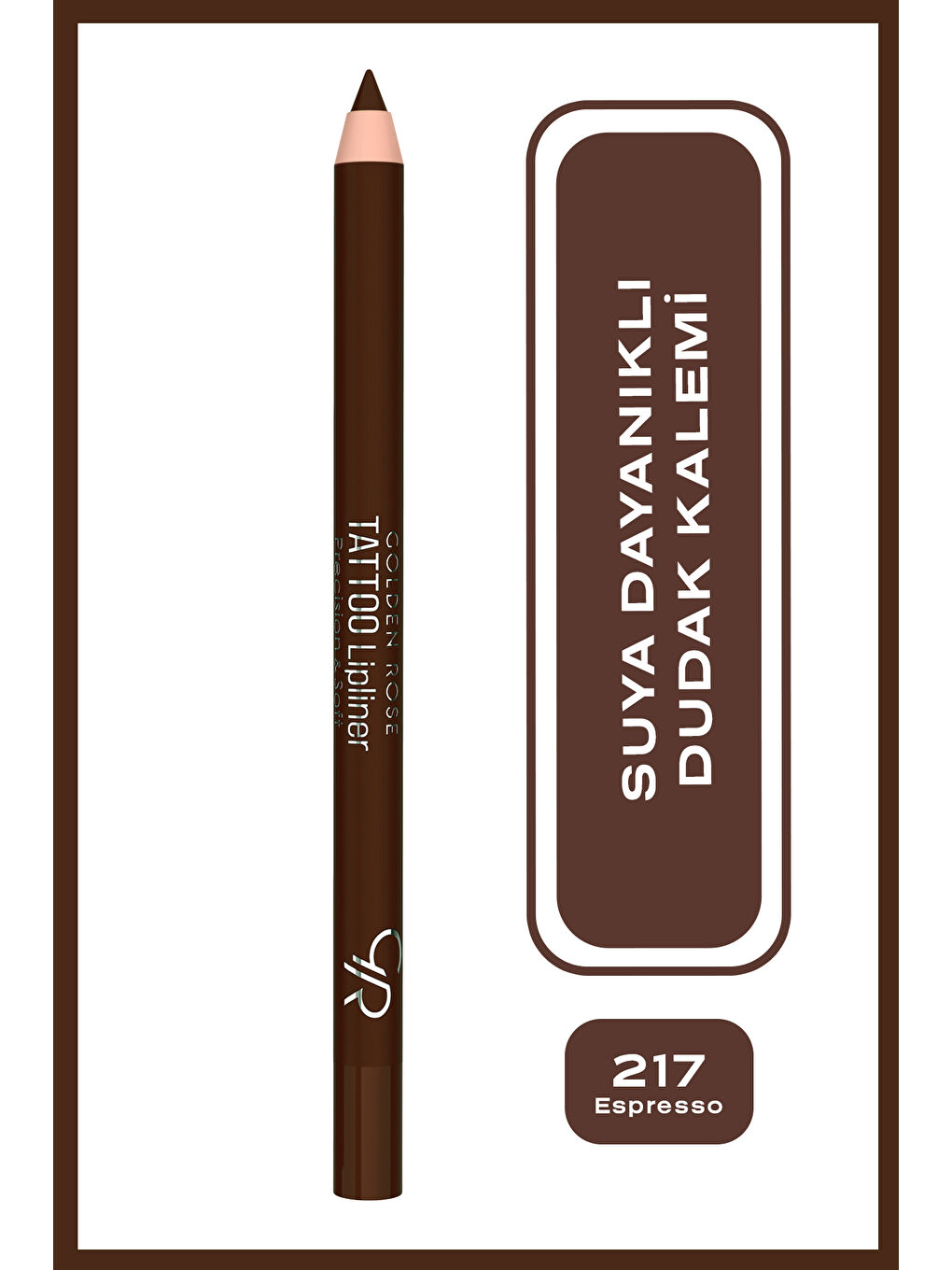 Tattoo Lipliner No: 217 Espresso - Suya Dayanıklı Uzun Süre Kalıcı Jel Dudak Kalemi