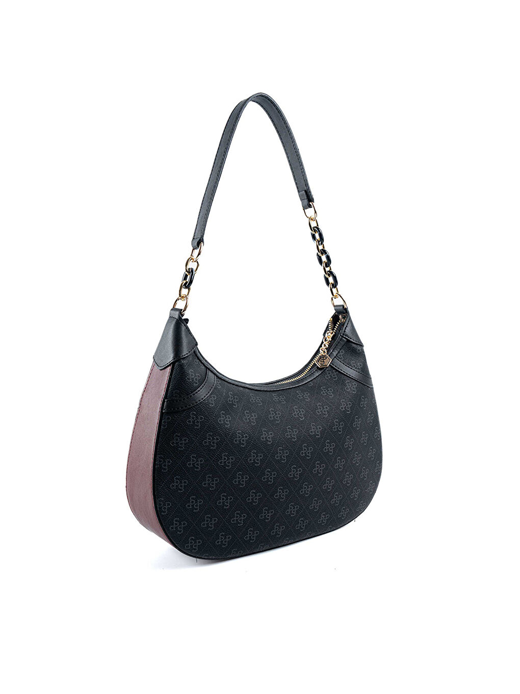 Siyah Kadın Omuz Çantası 1255-48141 SILVER POLO M178 SİYAH-MAT SİYAH-BORDO-3