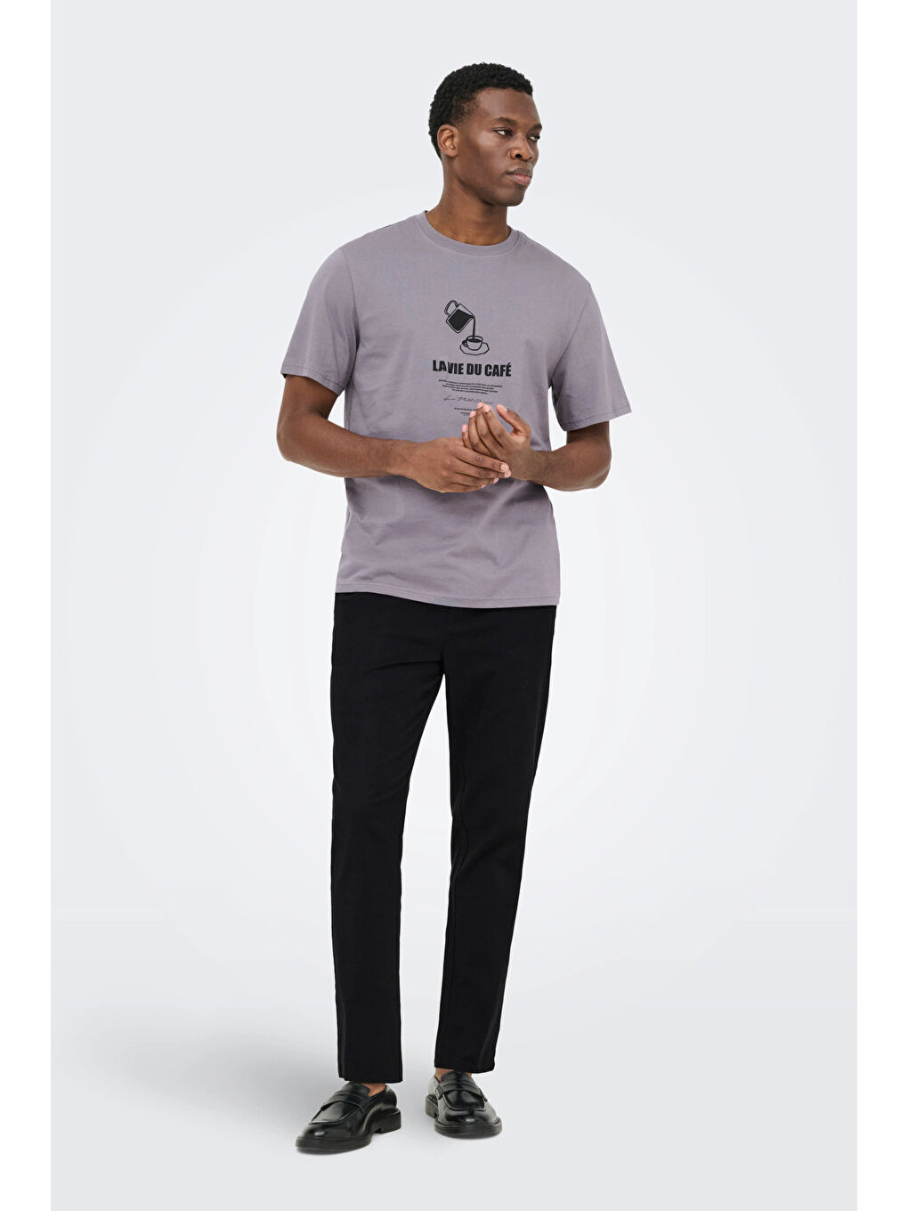 Siyah Onsreid  Pamuklu Normal Bel Dar Paça Pantolon 22036359-1