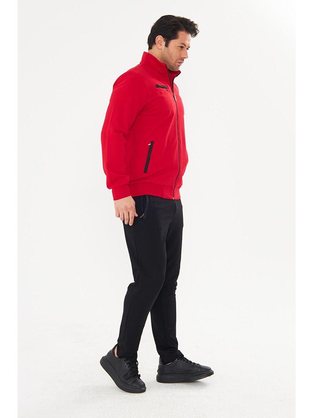 Kırmızı Pamuklu Kumaş Erkek Eşofman Takımı Fm19102-3