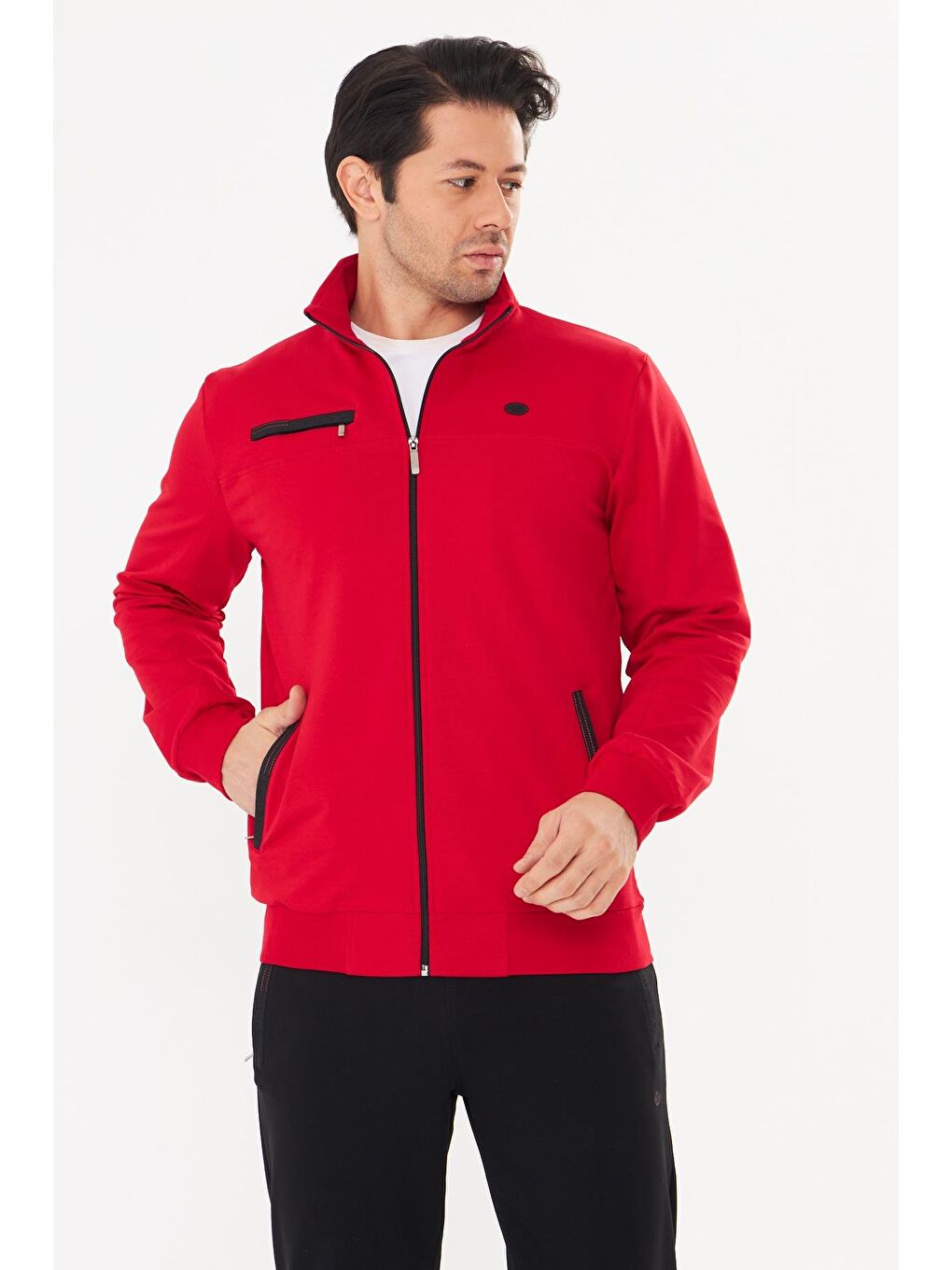 Kırmızı Pamuklu Kumaş Erkek Eşofman Takımı Fm19102-4