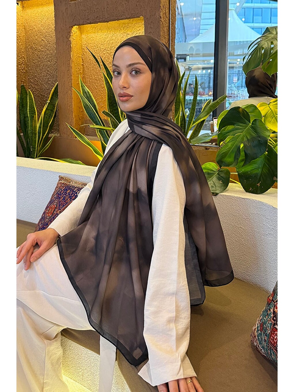 Batik Desen Soft Şal Soft Yeşil