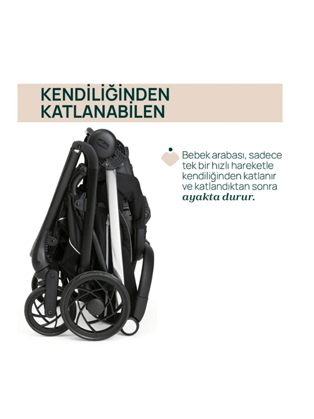 One4ever Lounge Çift Yönlü Kolay Katlanabilen Travel Sistem Bebek Arabası Black Beauty-7