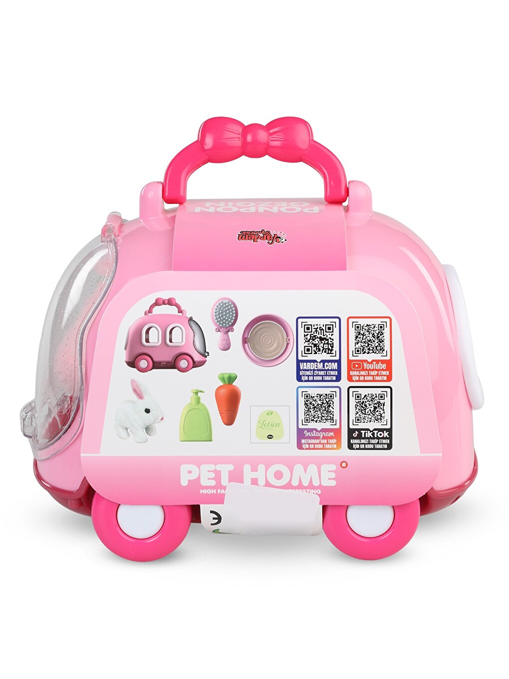Sesli Hareketli Tavşan Ve Kafes Set - Pembe-1