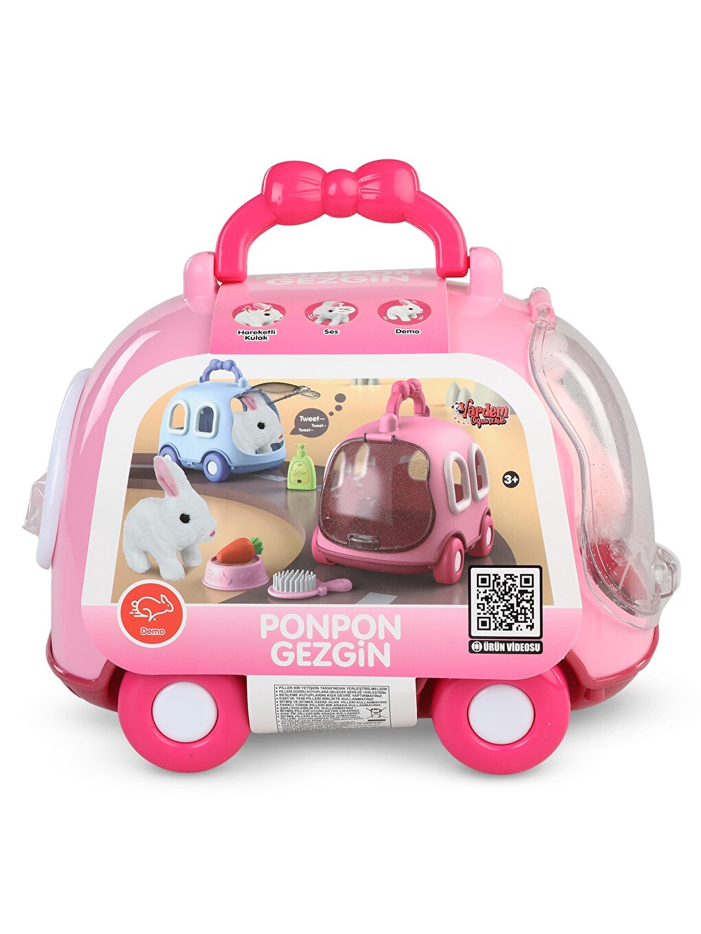 Sesli Hareketli Tavşan Ve Kafes Set - Pembe-2