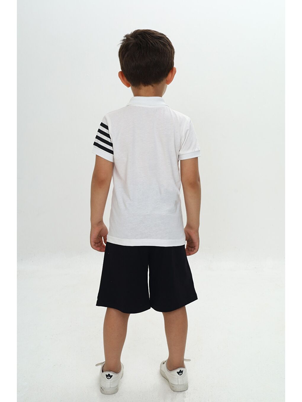 Ekru Erkek Çocuk Polo Yaka Baskılı Şortlu Takım-3