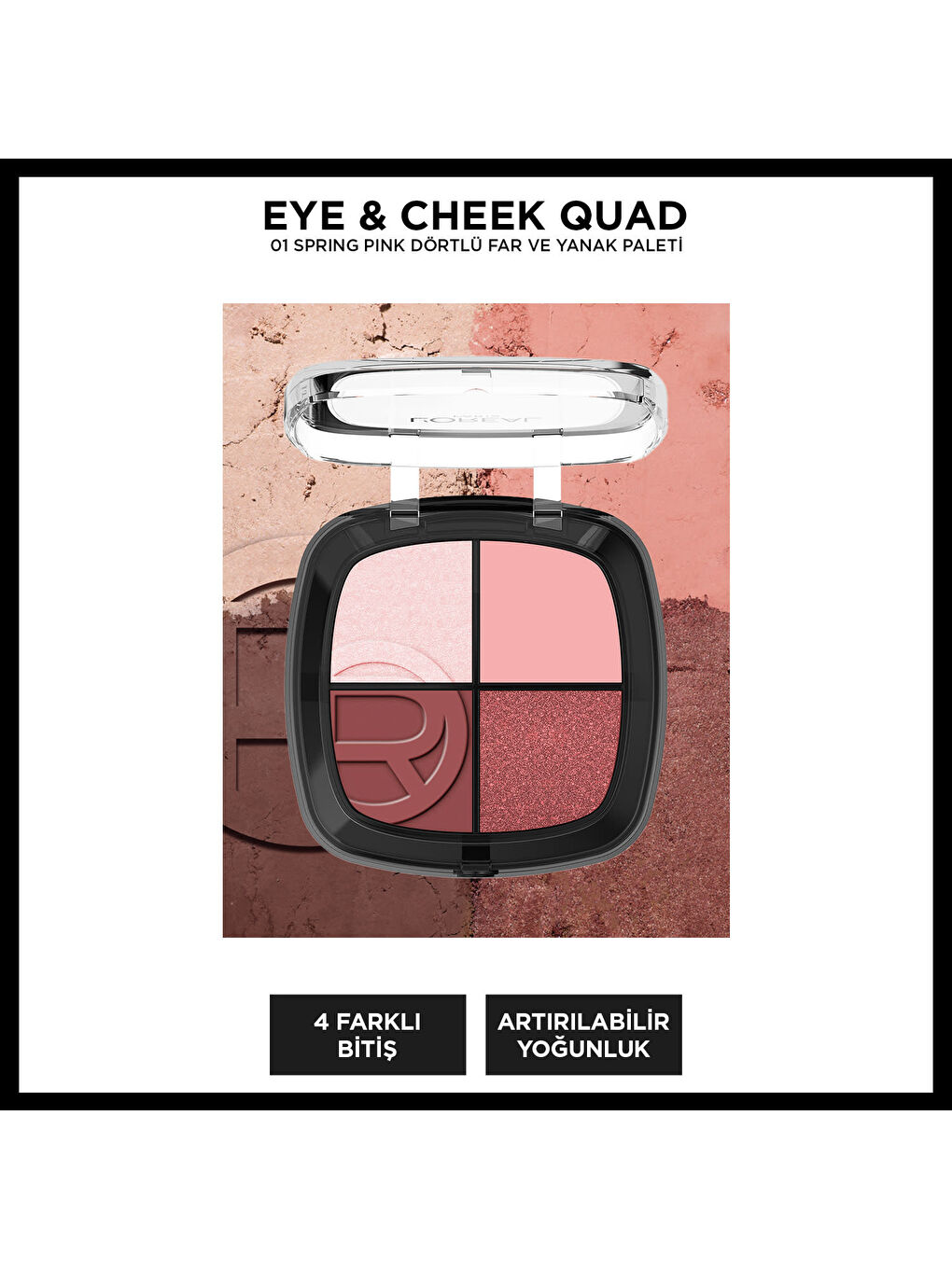 L'Oréal Paris Eye & Cheek Quad - 01 Spring Pinks Dörtlü Far ve Yanak Paleti
