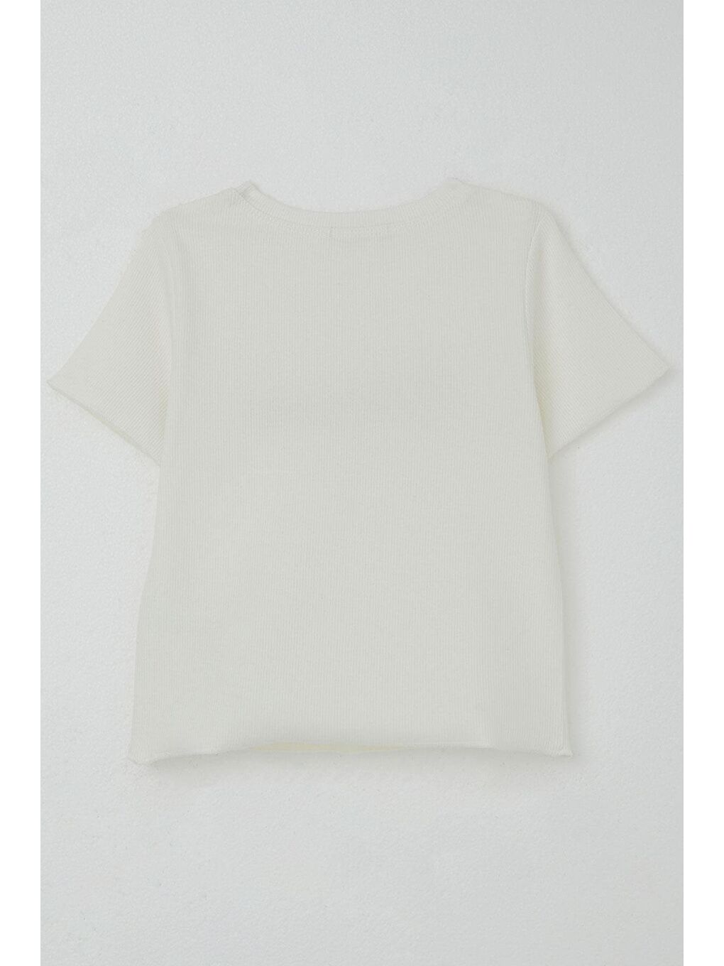 Kız Çocuk Tişört Yazı Baskılı Ekru (8-14 Yaş)-1