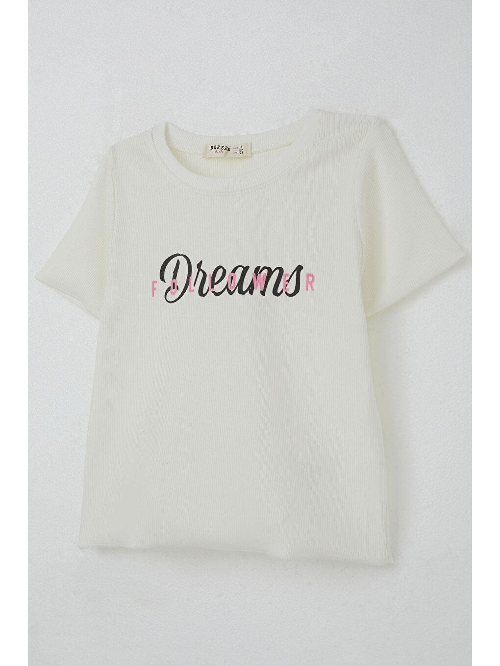 Kız Çocuk Tişört Yazı Baskılı Ekru (8-14 Yaş)-2