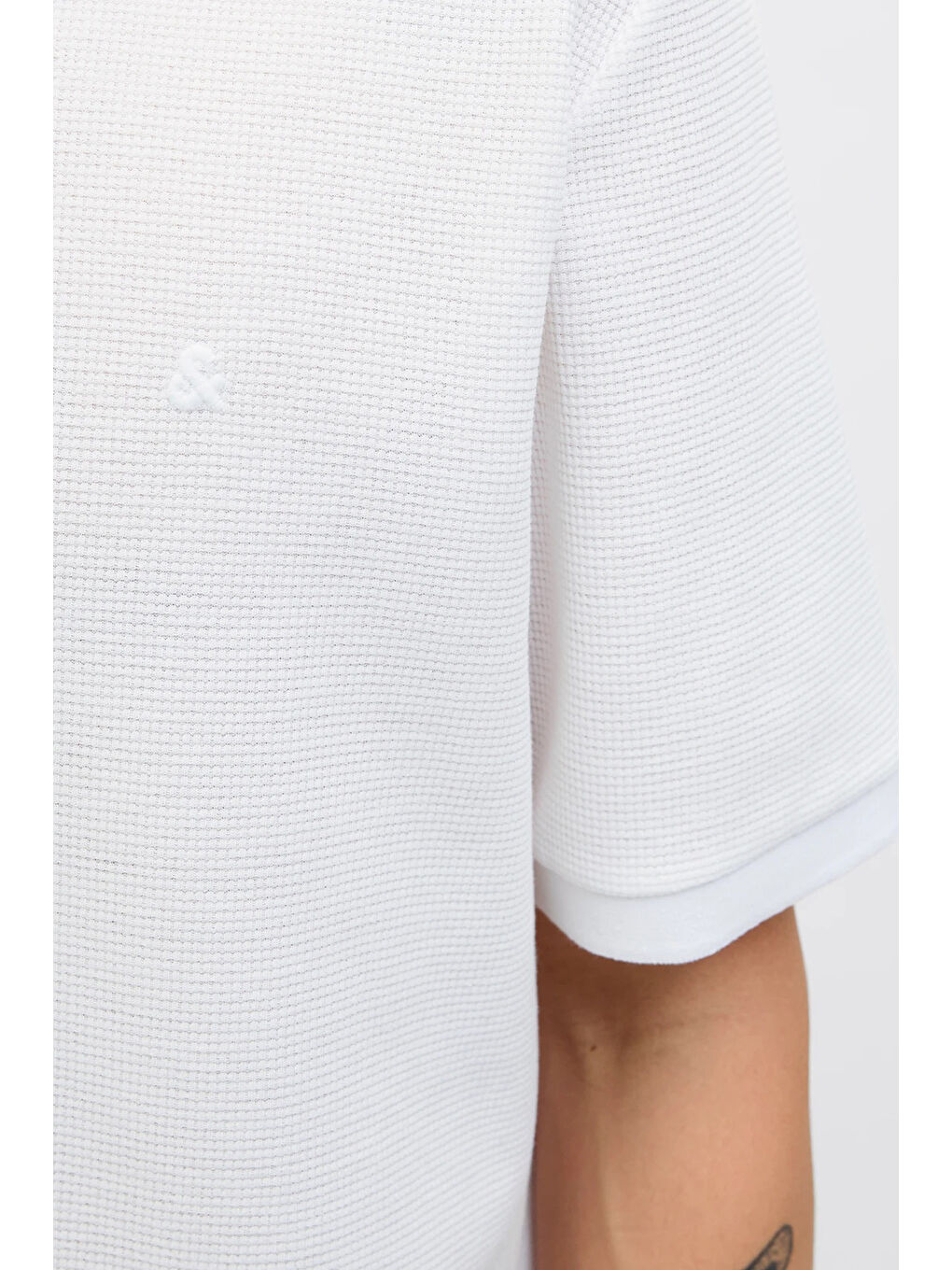 Beyaz Essentials Jjeaustin Normal Kalıp Fermuarlı Polo Yaka T Shirt 12279177-5