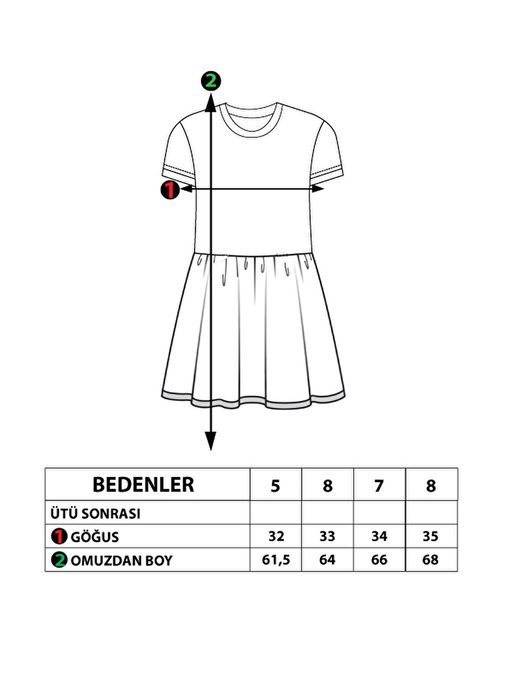 Toontoykids Yeşil Kız Çocuk Too Stylısh Baskılı Elbise - 1