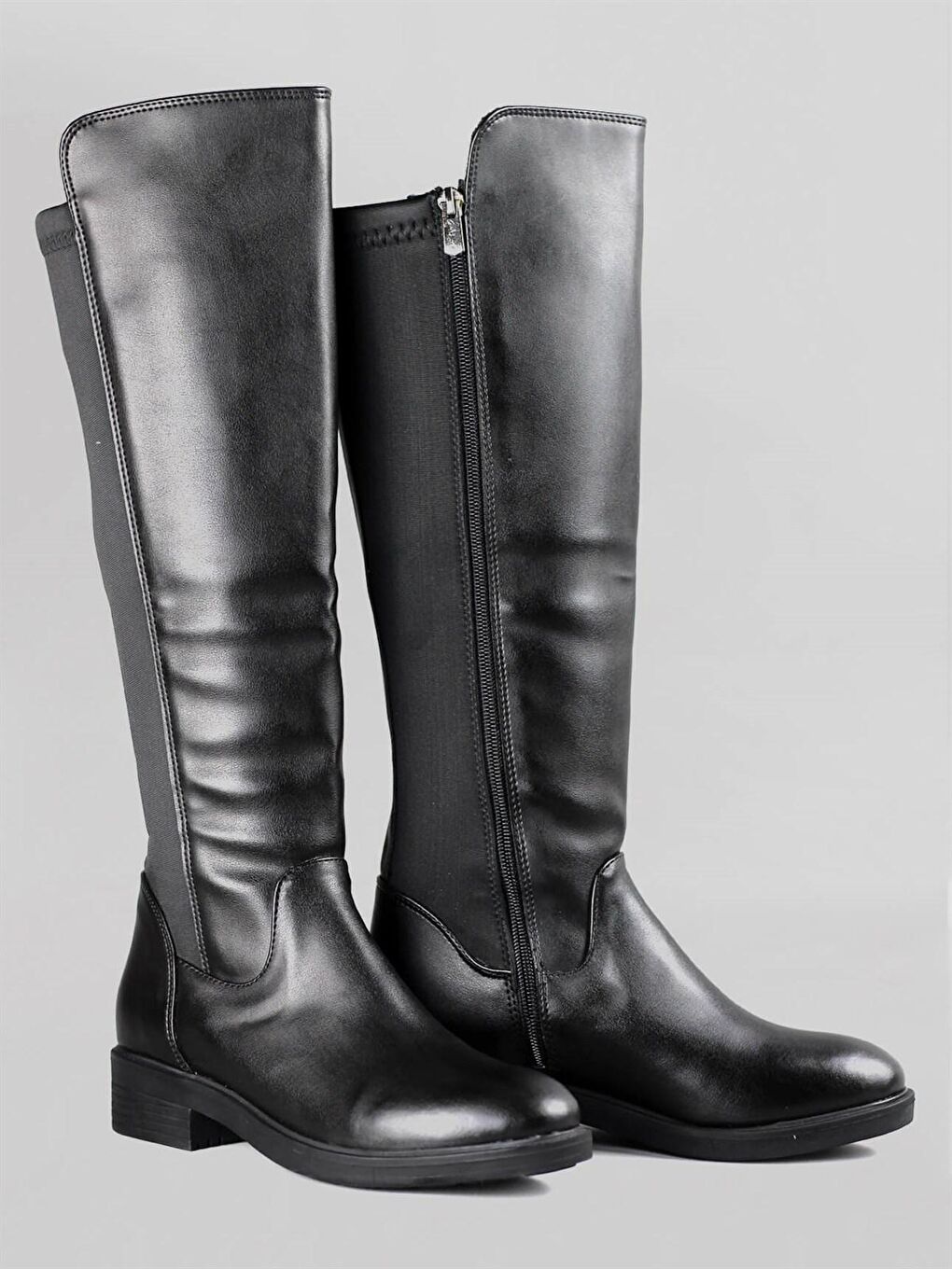 Siyah 6004Kadın Uzun Fermuarlı Çizme-1