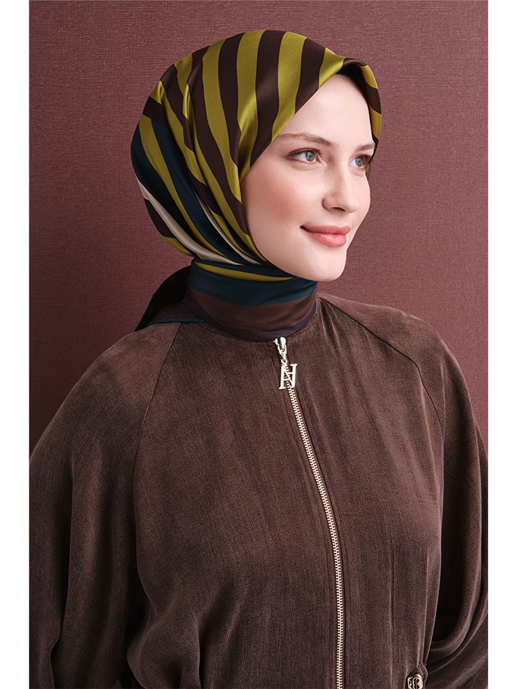 Yeşil Saf İpek Twill Eşarp 9615d 04-1