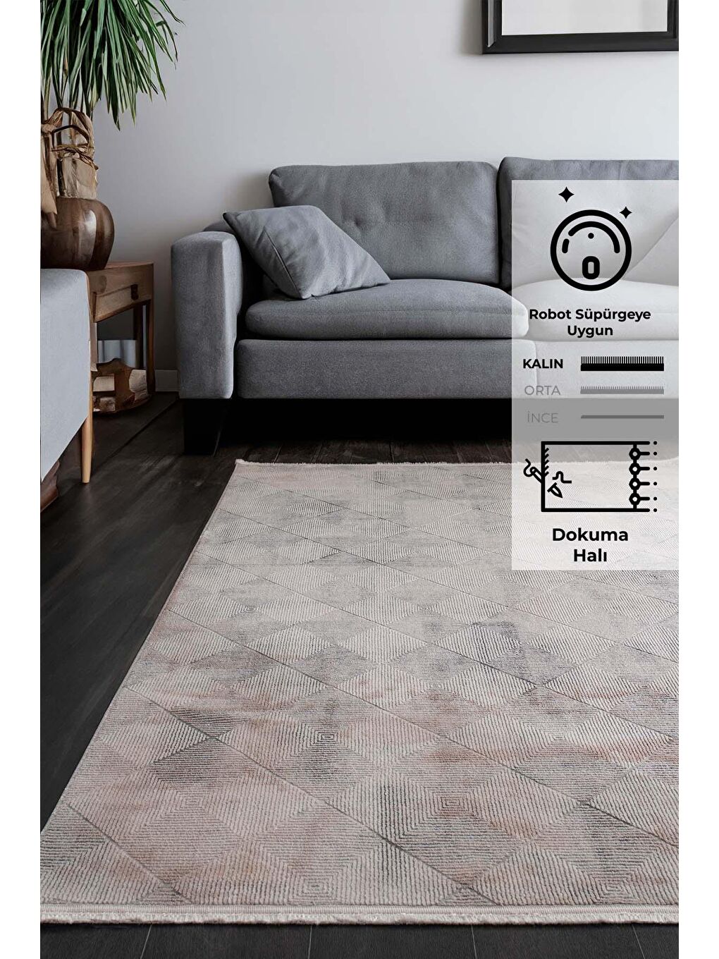 Karışık Konfor Parla 5784 Kadife İplikli Salon Mutfak Oturma Odası Halısı Modern Dokuma Halı-120x180