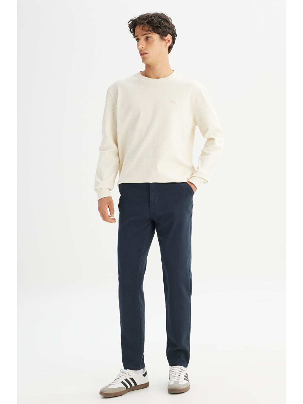 Regular Fit Normal Kesim Normal Bel Pamuklu Esnek Antrasit Chino Pantolon-2