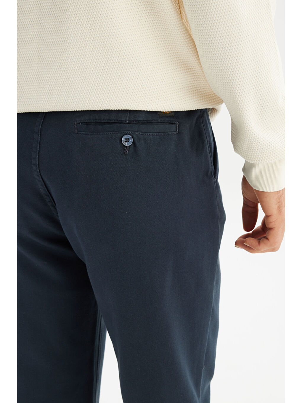 Regular Fit Normal Kesim Normal Bel Pamuklu Esnek Antrasit Chino Pantolon-3