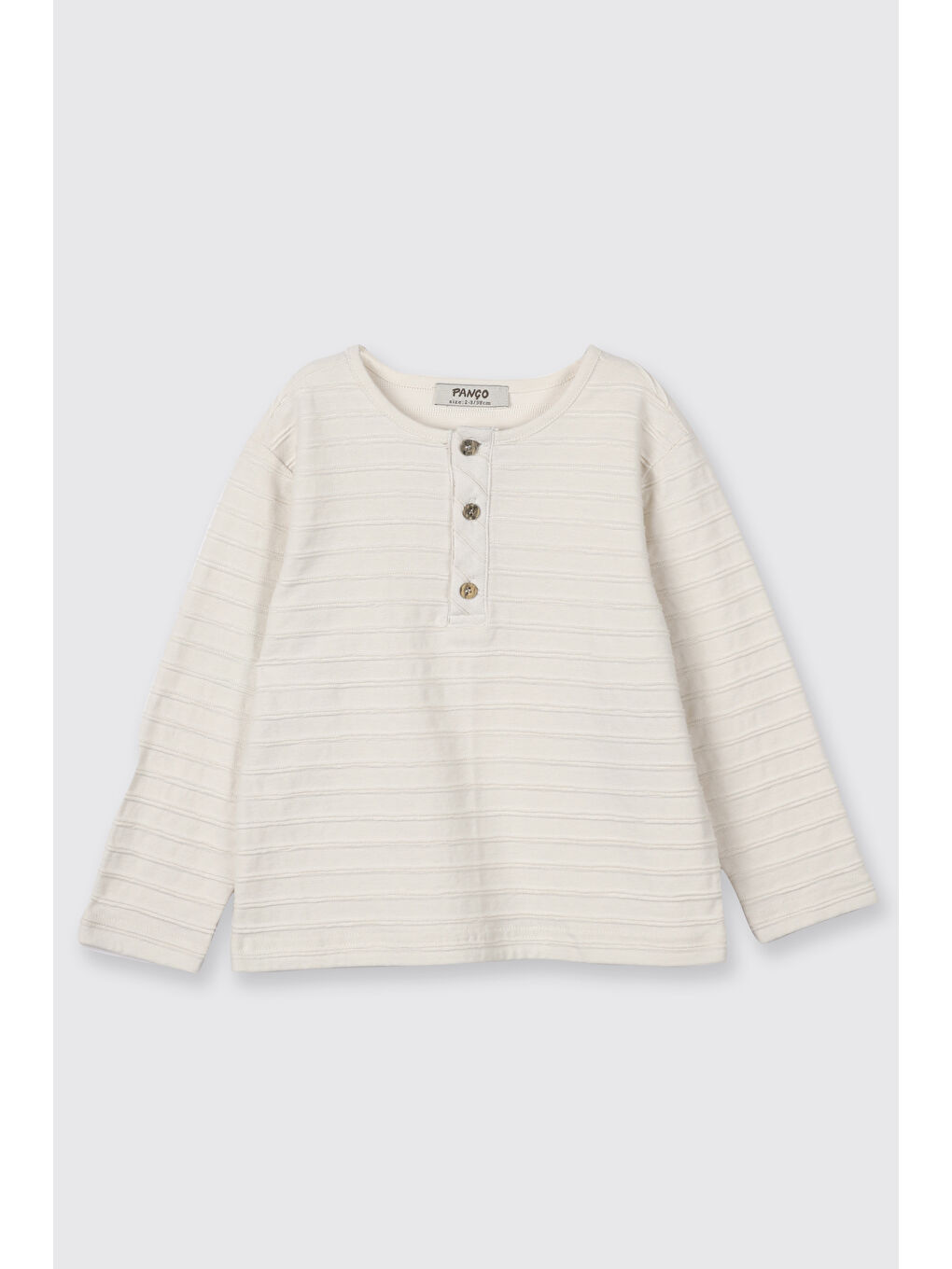 Erkek Çocuk Yakası Düğmeli T-Shirt Ekru
