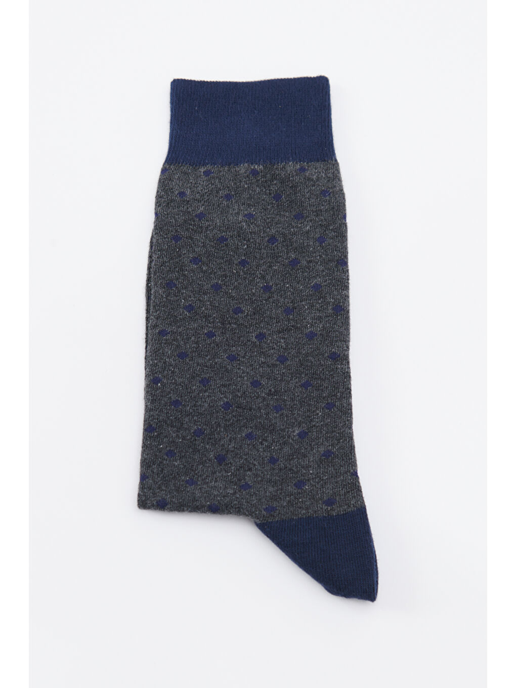 Erkek Gri-Lacivert Desenli Gri Lacivert Pamuklu Casual Soket Çorap-2