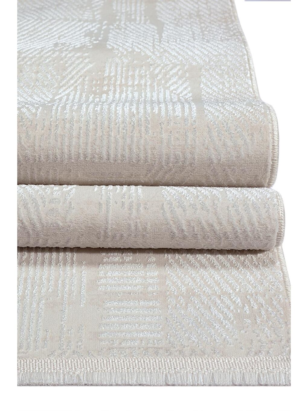 Ekru Konfor Parla 5783 Kadife İplikli Salon Mutfak Oturma Odası Halısı Modern Dokuma Halı-120x180-1