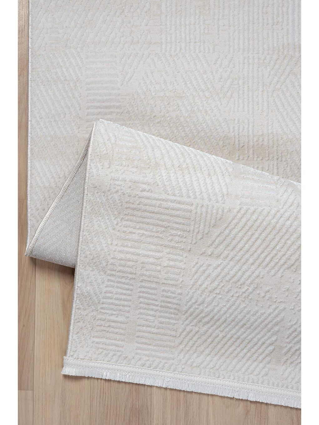 Ekru Konfor Parla 5783 Kadife İplikli Salon Mutfak Oturma Odası Halısı Modern Dokuma Halı-120x180-2