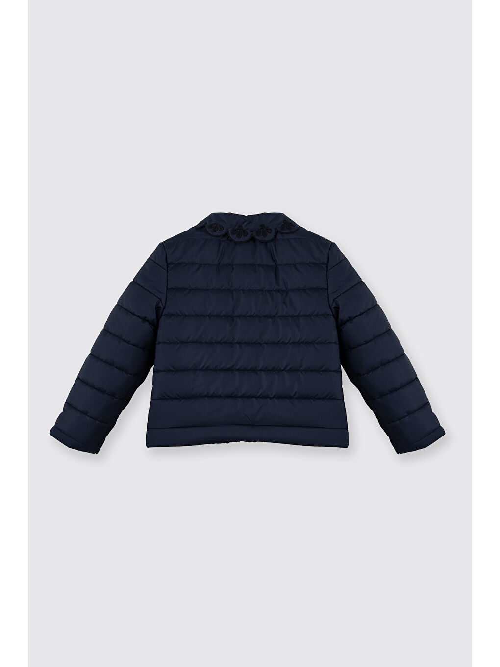 Kız Çocuk Yaka Detaylı Mont Lacivert-2