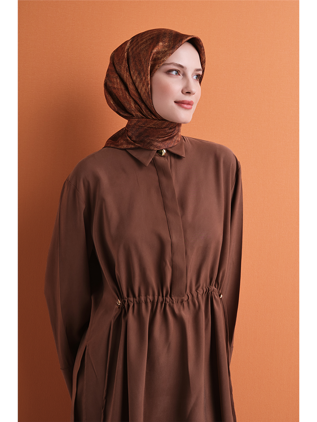 Turuncu Saf İpek Twill Eşarp 9628d 32