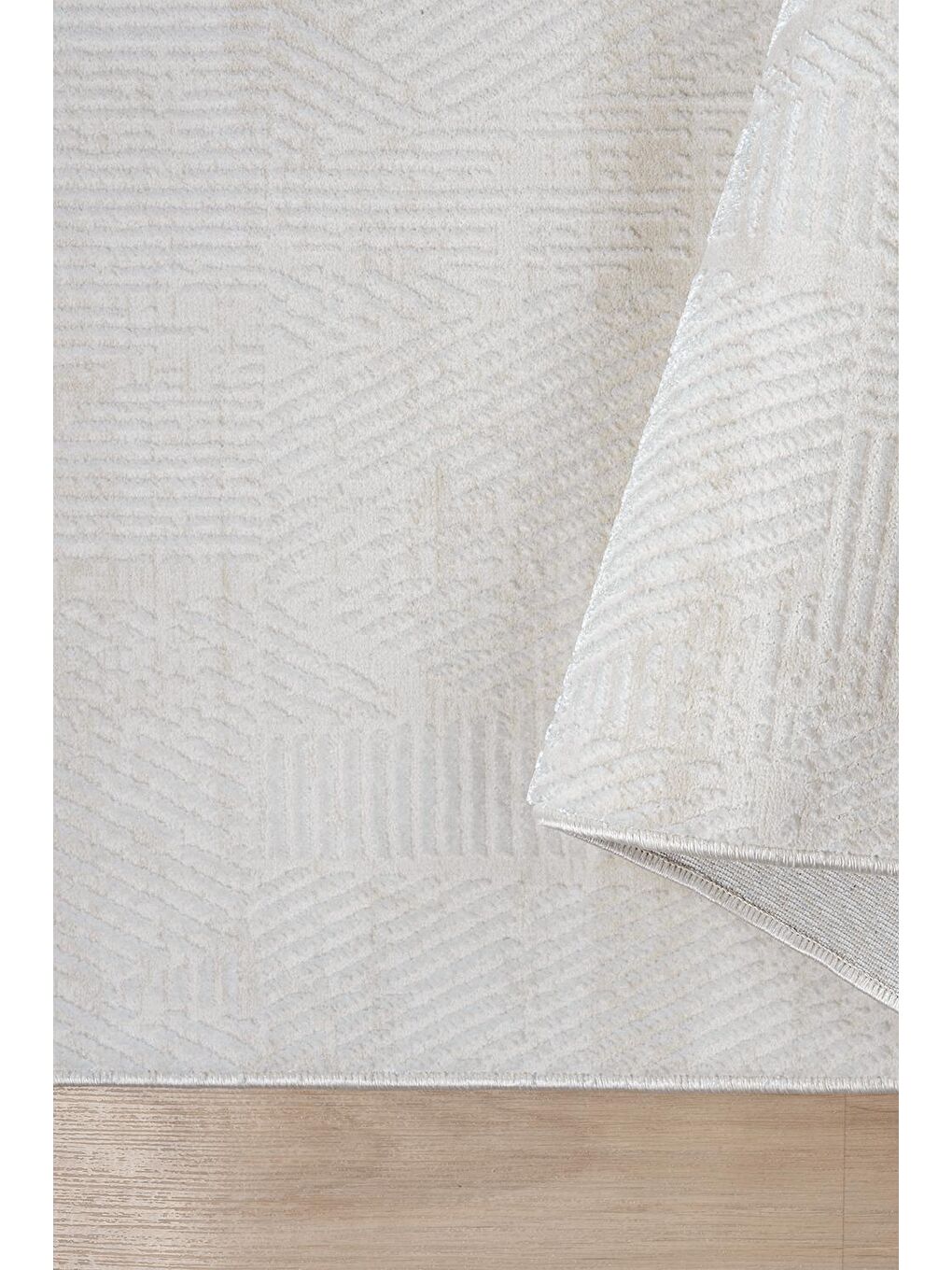 Ekru Konfor Parla 5783 Kadife İplikli Salon Mutfak Oturma Odası Halısı Modern Dokuma Halı-120x180-3